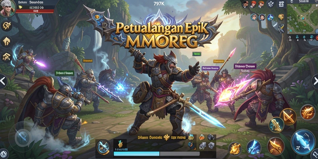 Tampilan gameplay menegangkan di dunia MMORPG 797K.