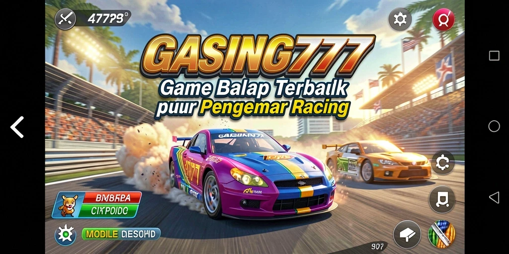 Tampilan seru gameplay balap di GASING777 dengan mobil yang memukau.