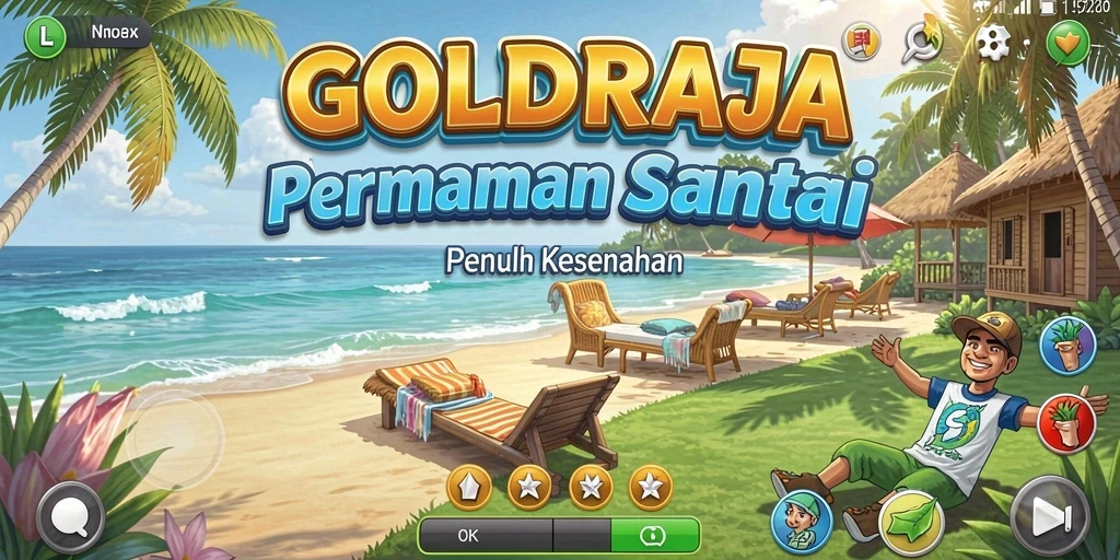 Tampilan gameplay <strong>GOLDRAJA</strong> yang menarik dan penuh warna.