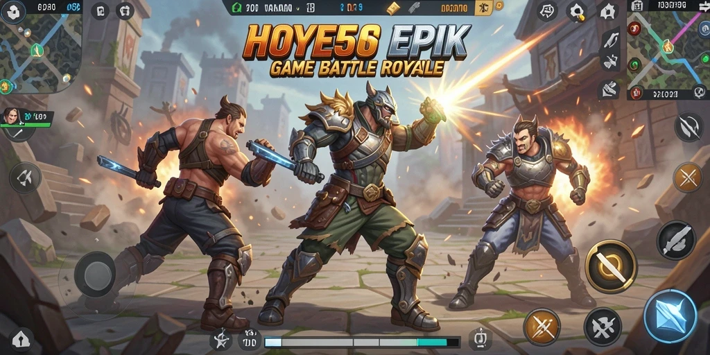 Screenshot gameplay menegangkan dari HOYE55 dalam pertarungan Battle Royale.