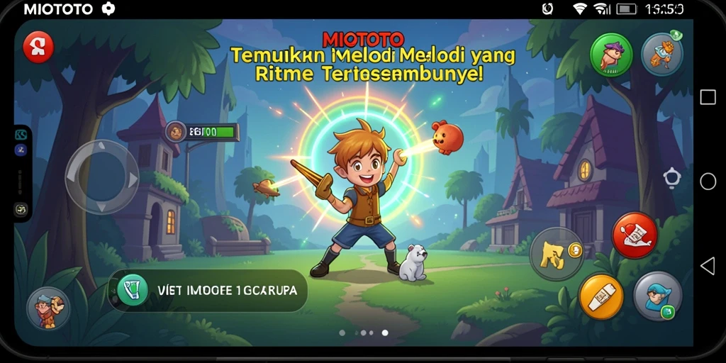 Tampilan menarik dari gameplay MIOTOTO dengan interaksi musik yang seru.