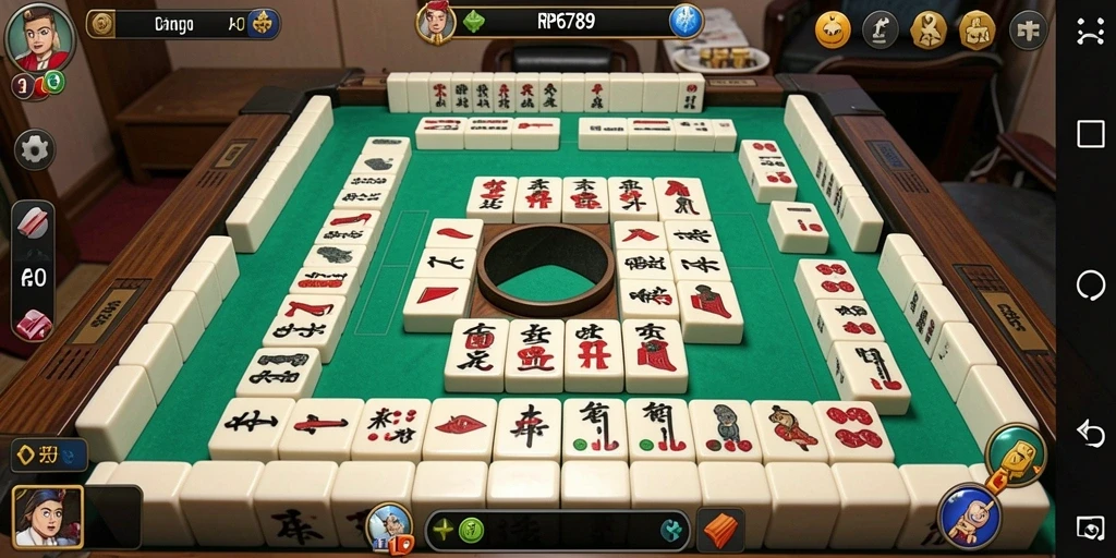 Screenshot gameplay RP6789 yang menampilkan keseruan bermain Mahjong.