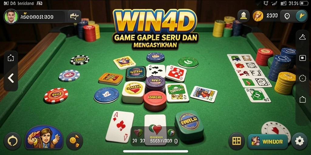 Screenshot gameplay WIN4D yang menunjukkan keseruan bermain Gaple.